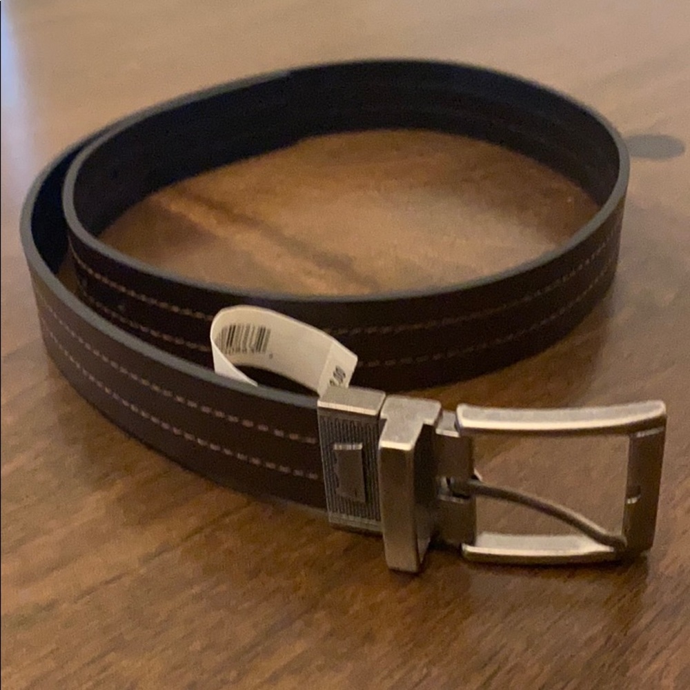 Brown leather belt